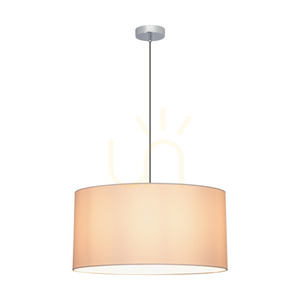 Rima Pendelleuchte, 1xE27, Max. 60 W, Metall in Chromoptik/geflochtenes Kabel in Anthrazit/grauer Lampenschirm, Ø 50 cm small 1
