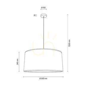 Rima Pendelleuchte, 1xE27, Max. 60 W, Metall in Chromoptik/geflochtenes Kabel in Anthrazit/grauer Lampenschirm, Ø 50 cm small 3