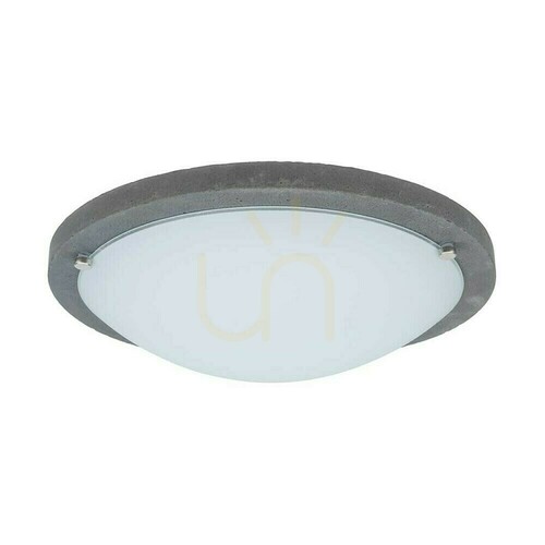 Prüfen Rocky Deckenleuchte, 1xLED, 2700 K, 18 W, Betongrau/weißer Glasschirm, Ø 45 cm