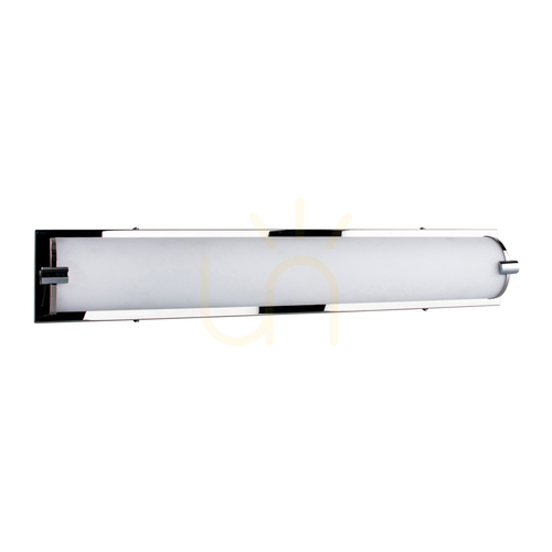 Prüfen Wandleuchte „Romy“, inklusive LED 3000 K, 27 W, Metall in Chrom/weißer Glasschirm, 64 cm
