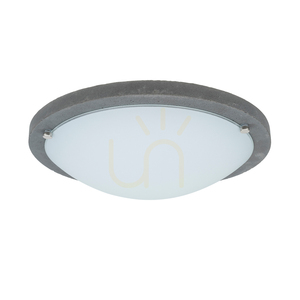 Rocky Deckenleuchte, 1xLED, 2700 K, 13 W, betongrau/weißer Glasschirm, Ø 35 cm small 1