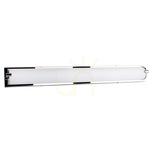 Prüfen Wandleuchte „Romy“, inklusive LED 3000 K, 40 W, Metall in Chrom/weißer Glasschirm, 89 cm