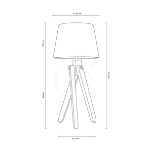 Rune Tischlampe, 1xE27, Max. 40 W, geölte Eiche / transparentes PVC-Kabel / weißer Lampenschirm, Ø 30 cm small 2