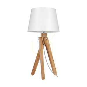 Rune Tischlampe, 1xE27, Max. 40 W, geölte Eiche / transparentes PVC-Kabel / weißer Lampenschirm, Ø 30 cm small 0