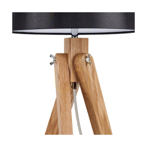 Rune Tischlampe, 1xE27, Max. 40 W, geölte Eiche / transparentes PVC-Kabel / schwarzer Lampenschirm, Ø 30 cm small 1