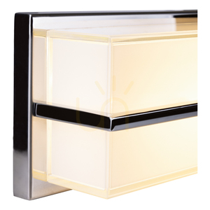 Wandleuchte „Sally“, inklusive LED 3000 K, 20 W, Metall in Chrom/weißer Glasschirm, 60 cm small 2