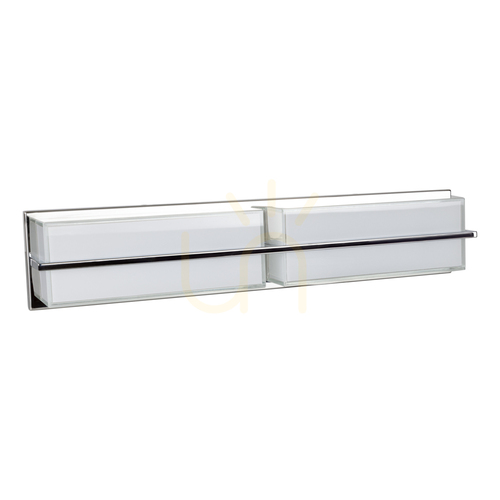 Prüfen Wandleuchte „Sally“, inklusive LED 3000 K, 20 W, Metall in Chrom/weißer Glasschirm, 60 cm