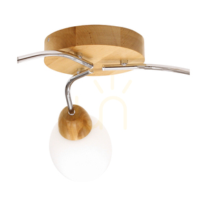 Santa-Deckenleuchte, 3xE27, Max. 60 W, Birke/Chrom-Metall/weißer Glasschirm, Ø 60 cm small 1