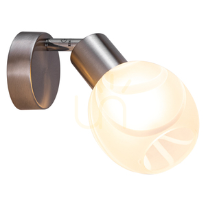 Sara Wandleuchte 1xE14 Max. 40 W, Satin-Metall/weißer Glasschirm, 22 cm small 1