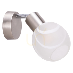 Sara Wandleuchte 1xE14 Max. 40 W, Satin-Metall/weißer Glasschirm, 22 cm small 0
