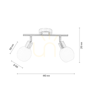 Sara Deckenleuchte, 2xE14, Max. 40 W, Satin-Metall/Weiß, Glasschirm, 44 cm small 4
