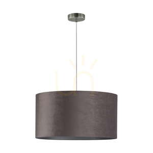 Scarlett Pendelleuchte, 1xE27, Max. 60 W, satiniertes Metall / transparentes PVC-Kabel / grauer Lampenschirm, Ø 50 cm small 0