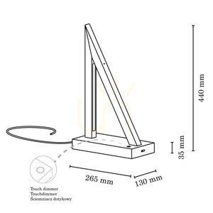 Segel Tischlampe, 2xLED, 3000 K, 8,5 W, geölte Eiche/Anthrazit, geflochtenes Kabel mit Touch-Dimmer, 26,5 cm small 4