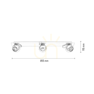 Sergio-Deckenleuchte, inklusive 3 GU10-Fassungen, max.. 50 W, Metall verchromt, 85,5 cm small 4