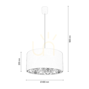 Hängeleuchte „Separato In Bianco“, 1xE27, Max. 60 W, weißer Kunststoff / weißes PVC-Kabel / cremefarbener und schwarzer Lampenschirm, Ø 40 cm small 3