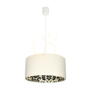 Hängeleuchte „Separato In Bianco“, 1xE27, Max. 60 W, weißer Kunststoff / weißes PVC-Kabel / cremefarbener und schwarzer Lampenschirm, Ø 40 cm small 0