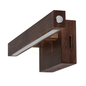Kleine Wandleuchte, 1xLED, 3000 K, 5,3 W, Buchen- und Nussbaumholz, mit Touch-Dimmer, 40 cm small 0