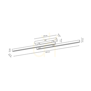 Kleine Deckenleuchte, 2xLED, 3000 K, 22,5 W, Birke, 120 cm small 2