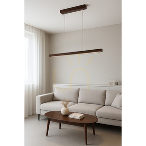 Smal 1xLED 3000K 15W Pendelleuchte, Buche und Walnussholz / transparentes PVC-Kabel mit Touch-Dimmer, 100 cm small 1