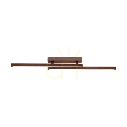 Prüfen Kleine Deckenleuchte, 2xLED, 3000 K, 22,5 W, Buchen- und Nussbaumholz, 120 cm