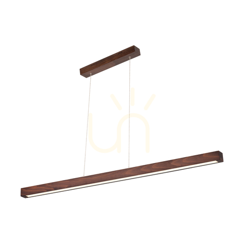 Prüfen Smal 2xLED 3000K 34,5 W Pendelleuchte, Buche und Walnussholz / transparentes PVC-Kabel mit Touch-Dimmer, 120 cm