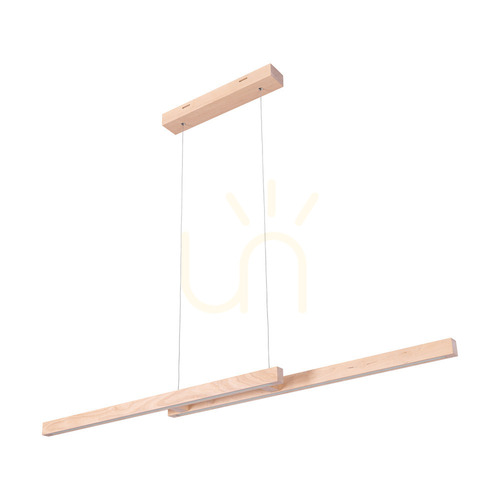 Prüfen Kleine Doppel-Pendelleuchte 2xLED 3000K 22,5 W, Birke/transparentes PVC-Kabel mit Touch-Dimmer, 120 cm