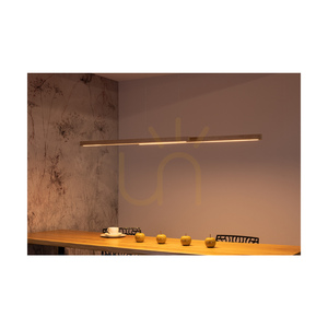 Kleine Doppel-Pendelleuchte mit 2 LEDs, 3000 K, 28,5 W, Birke/schwarzes Metall/transparentes PVC-Kabel, mit Touch-Dimmer, 150 cm small 3