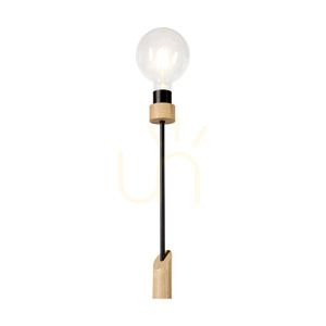 Solange Stehlampe, 1xE27, Max. 60 W, geölte Eiche/schwarzes Metall/schwarzes geflochtenes Kabel, Ø 30 cm small 2