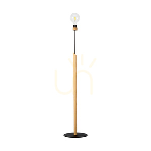 Solange Stehlampe, 1xE27, Max. 60 W, geölte Eiche/schwarzes Metall/schwarzes geflochtenes Kabel, Ø 30 cm small 0