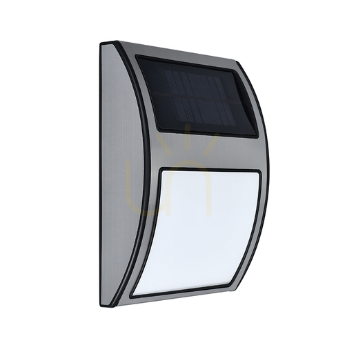 Prüfen Solar-Hausnummern-Wandleuchte, inklusive 3 x 0,1-W-LEDs, Metall in Satinoptik/weißer und schwarzer Kunststoff, IP44, 17 cm