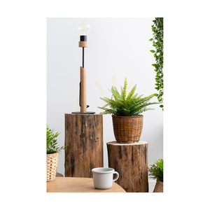 Tischlampe „Solange“, 1xE27, Max. 60 W, geölte Eiche/schwarzes Metall/schwarzes geflochtenes Kabel, Ø 15 cm small 2
