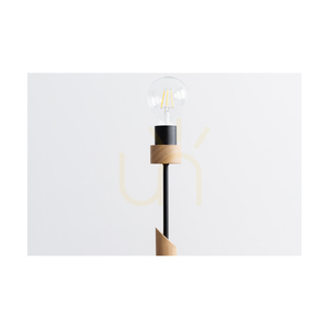 Tischlampe „Solange“, 1xE27, Max. 60 W, geölte Eiche/schwarzes Metall/schwarzes geflochtenes Kabel, Ø 15 cm small 3