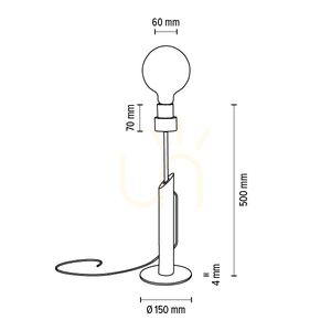 Tischlampe „Solange“, 1xE27, Max. 60 W, geölte Eiche/schwarzes Metall/schwarzes geflochtenes Kabel, Ø 15 cm small 6