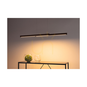 Kleine Doppel-Pendelleuchte „Double“ mit 2 LEDs, 3000 K, 22,5 W, aus Buchen- und Nussbaumholz, mit Touch-Dimmer, 120 cm small 2