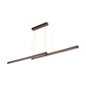 Kleine Doppel-Pendelleuchte „Double“ mit 2 LEDs, 3000 K, 22,5 W, aus Buchen- und Nussbaumholz, mit Touch-Dimmer, 120 cm small 0