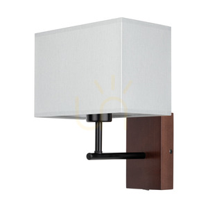 Sonar Wandleuchte 1xE27 Max. 25 W Buche und Nussbaum / schwarzes Metall / grauer Lampenschirm 22 cm small 0