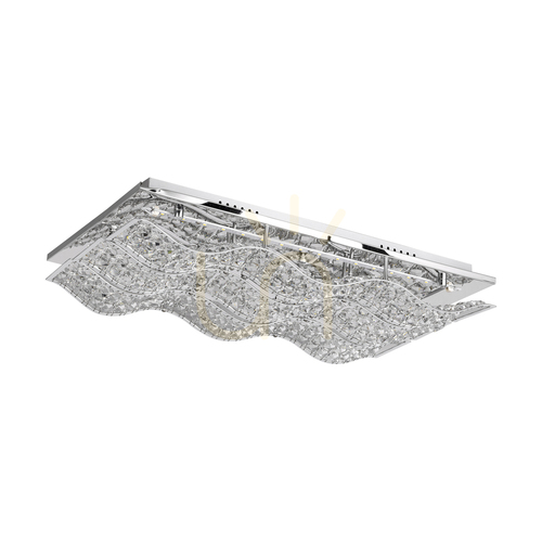 Prüfen Spindel-Deckenleuchte, inklusive LED 4000 K, 24 W, Metall in Chrom/klarer Kristall, 61 cm