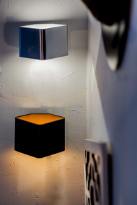 Wandleuchte „Space“, inklusive 1x LED 3000 K, 6 W, Metall in Schwarz/Gold, 16,4 cm small 2