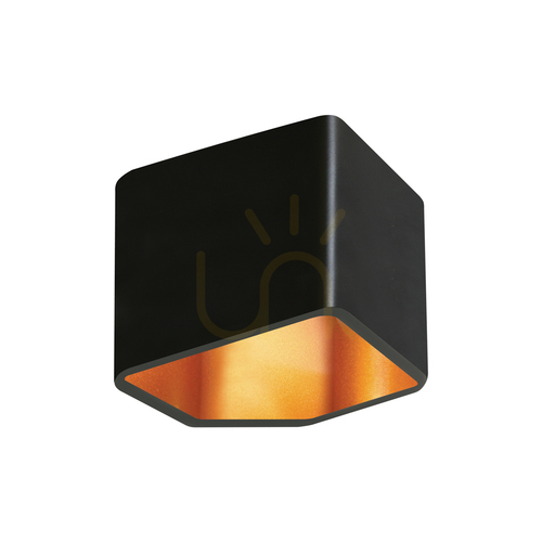Prüfen Wandleuchte „Space“, inklusive 1x LED 3000 K, 6 W, Metall in Schwarz/Gold, 16,4 cm
