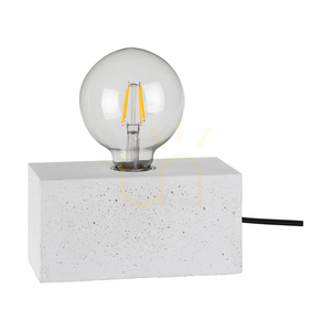 Stabile Doppel-Tischlampe, 1xE27, Max. 25 W, weißer Beton/schwarzes PVC-Kabel, 18 cm small 0