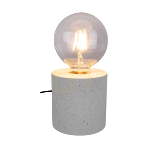 Robuste Tischlampe, 1xE27, Max. 25 W, weißer Beton/schwarzes PVC-Kabel, Ø 10 cm small 2