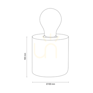 Robuste Tischlampe, 1xE27, Max. 25 W, weißer Beton/schwarzes PVC-Kabel, Ø 10 cm small 4