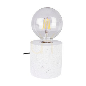 Robuste Tischlampe, 1xE27, Max. 25 W, weißer Beton/schwarzes PVC-Kabel, Ø 10 cm small 0
