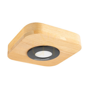Sunniva Deckenleuchte, inklusive 1x LED 3000K 5W, braun gebeiztes Kiefernholz / schwarzes Metall, 14 cm small 0