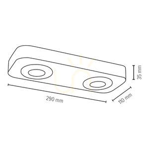 Sunniva Deckenleuchte, inklusive 2x 3000K 5W-LEDs, braun gebeiztes Kiefernholz / schwarzes Metall, 29 cm small 1