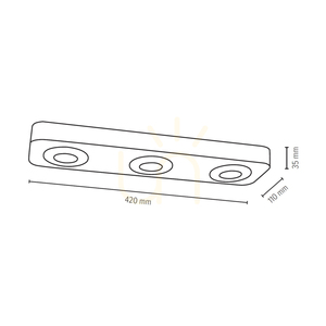 Sunniva Deckenleuchte, inklusive 3xLED 3000K 5W, Buche und Nussbaum / satiniertes Metall, 42 cm small 2