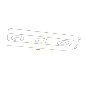 Sunniva Deckenleuchte, inklusive 3xLED 3000K 5W, braun gebeiztes Kiefernholz / schwarzes Metall, 42 cm small 1