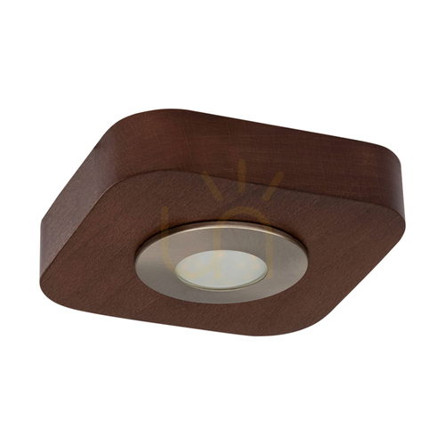 Prüfen Deckenleuchte „Sunniva“, inklusive 1x LED 3000 K, 5 W, Buche und Nussbaum / satiniertes Metall, 14 cm