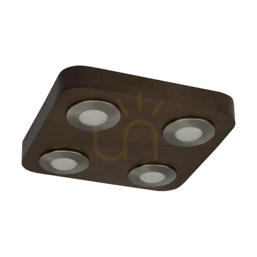 Prüfen Sunniva Deckenleuchte, inklusive 4xLED 3000K 5W, Buche und Walnussholz / satiniertes Metall, 26 cm