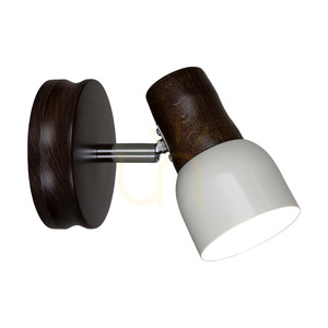 Svantje Wandleuchte 1xE14 Max. 40 W, Buche und Nussbaum / Chrom / weißer Metallschirm, 17 cm small 1